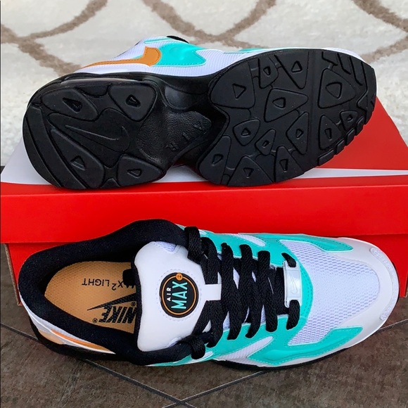 W NIKE AIR MAX2 LIGHT WHITE/AMBER RISE-AURORA GREE - Picture 3 of 16